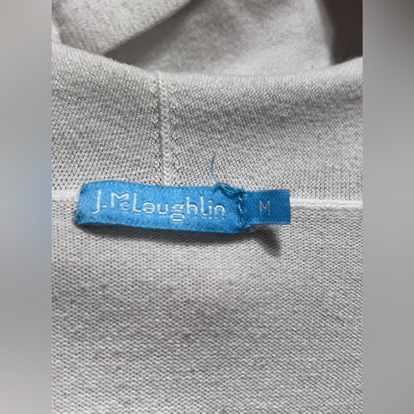 J McLaughlin Long White Cardigan Sweater With Sleeve Stain - Picture 4 of 5